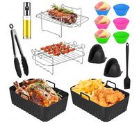 CIRULLI Juego de 19 accesorios para freidora de aire Para Ninja Foodi AF400EU, AF300EU (7,6-9,5 L), Molde silicona freidora de aire，accesorios freidora de aire