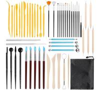 CIRULLI Juego de herramientas de modelado de 55 piezas para el hogar, herramientas de escultura, herramientas de arcilla y accesorios para manualidades, pintura y manualidades para artistas y