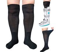 CIRZUEX 2 pares de calcetines para botas de caminar, soporte para botas de fractura, calcetines ortopédicos de repuesto para botas fundidas, 2 pares (negro), talla única
