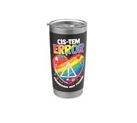 CIS-TEM ERROR Orgullo de identidad de género LGBTQ+ Vaso térmico de acero inoxidable de doble pared