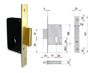 Cisa 0920244 52310-50-0 Cerradura embutida cilindro moldeado BQ F22