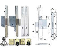 Cisa 1.57020.60.0 - Cerradura de embutir de borjas. 4 vueltas con palanca 57020 frente 25 entrada 60