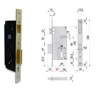 Cisa 1.5C110.70.0 - C.madera 70mm picaporte+palanca laton s/c