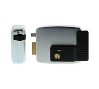 Cisa Cerradura eléctrica para aplicar 111721502 – 12 V, galvanizada, entrada 50, mano izquierda