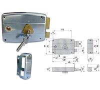 CISA 150471601 - Cerradura de aplicación de cilindro para puerto, entrada de 60 mm, cuadro con asa pasante, mano derecha