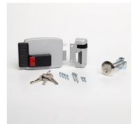 CISA - Cerradura eléctrica para aplicar 111610701N7 - Cerradura eléctrica CISA de acero pintado con botón interno - Cerradura puerta exterior eléctrica entrada 70 regulable - mano derecha