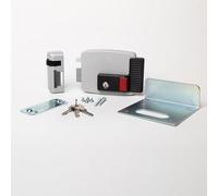 CISA - Cerradura eléctrica para aplicar 111731702N7 - Cerradura eléctrica CISA con llave y botón interiores - Función parada de día - Cerradura puerta exterior entrada 70 regulable - mano izquierda