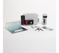 CISA - Cerradura eléctrica para aplicar 111731801N7 - Cerradura eléctrica CISA con llave y botón interiores - Función parada de día - Cerradura puerta exterior entrada 80 regulable - mano derecha