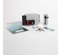 CISA - Cerradura eléctrica para aplicar 111771701N7 - Cerradura eléctrica CISA con llave y botón interiores y cerrojo - Cerradura para puerta exterior entrada 70 regulable - mano derecha
