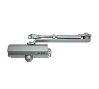 CISA Serie 604 - Cierrapuertas con cremallera con parada 16047103097 - Cierrapuertas con velocidad de cierre ajustable - Acabado gris aluminio - Para puertas máx. 80 kg