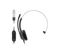Cisco Auriculares 321 USB-C, Auriculares Simples con Cable supraurales, Controlador Webex con USB-C, Negro carbón, garantía Limitada de 2 años (HS-W-321-C-USBC)