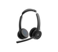 Cisco Auriculares 722, Auriculares Bluetooth inalámbricos Dobles supraurales con botón Webex, Adaptador Bluetooth HD USB-A, Estuche Suave (HS-WL-722-BUNA-C)