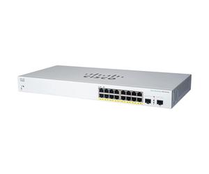 Cisco Business 220 Series CBS220-16T-2G - Conmutador - inteligente - 16 x 10/100/1000 + 2 x Gigabit SFP (enlace ascendente) - montaje en bastidor