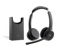 Cisco Auriculares 722, Auriculares Bluetooth inalámbricos Dobles supraurales, botón Webex, Adaptador Bluetooth HD USB-A, Estuche Suave, Base de Carga, garantía Limitada de 1 año (HS-WL-722-BUNAS-C)