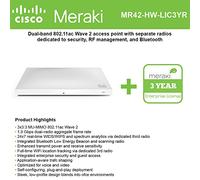 Cisco Meraki MR42 Cloud-Mng'd Wless AP + 3yr of Enterprise License and Support software de codificación de barra