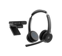 Cisco Paquete Auriculares 722, Auriculares Bluetooth inalámbricos Dobles supraurales, botón de Webex, Incluido con la Desk Camera 1080p, Negro carbón (BUN-722+CAMD-C-WW)