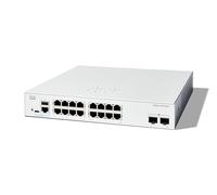 Cisco Switch administrado Catalyst 1300-16T-2G, GE de 16 Puertos, SFP GE 2x1, protección Limitada de por Vida (C1300-16T-2G)