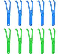 Cisixin 10 Pcs Hilo Dental, Palillos de Hilo Dental Plástico, Palillos de Hilo Dental Desechables para la limpieza Dental Elimina los Alimentos de los Dientes y la Placa