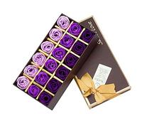 Cisixin 18 Piezas Rose Jabones Perfumados en Caja de Regalo (Púrpura)