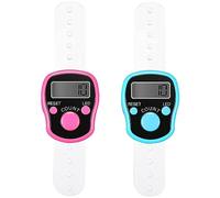 Cisixin 2 Piezas Mini Contador de Dedos, Contadores Digitales, Contadores de Clicker Electrónicos, Contador de Filas Reajustable de 5 Dígitos, para Contar Golf, Deportes
