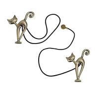 Cisixin 2PCS Alzapaños para Cortinas,Hebilla Magnética de Cortina Diseño de Gato para Cortinas sin Perforaciones,Hebilla Magnética de Cortina para Decoración de Hogar y Oficina