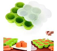 Cisixin 9 pcs Recipiente de Silicona Almacenamiento para Alimento para Bebé Molde del Hielo Horno de Molde