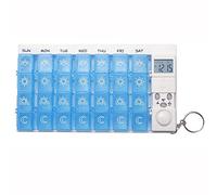 Cisixin Temporizador Alarma Recordatorio de Medicación Píldora Píldora Organizador de Pastillas, Organizador de la Caja de la Píldora de 7 días