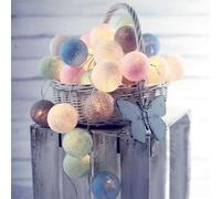 Ciskotu 3,8M Guirnalda Luces Interior, 20 Bolas de Algodón con ENCHUFE Resistente al agua IP44, Luz LED para Habitación Mesa Estante Patio Cafetería Fiesta Boda