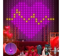 Ciskotu® Cortina de Luces, 86+ Modo RGBIC Inteligente Curtain Lights, DIY Modelo Dinámico con 400 LEDs, IP65 Impermeable Cortina Luces Led para Navidad (2 x 2M)
