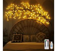 Ciskotu Guirnalda de Luces Willow Vine, 8 Modos USB con Mando Distancia | Temporizador, 144 Ledes Ramas Artificiales Flexibles Luces, Decoración de Pared para Dormitorio