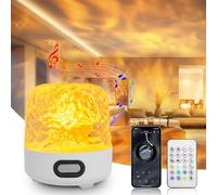 Ciskotu Lámpara de mesa Luxocean Wave con luz nocturna, proyector de cielo estrellado, 16 colores, altavoz Bluetooth HiFi, luces de proyector nórdicas con control remoto, recargable
