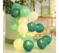 Ciskotu Luces de Bola de Algodón, 20 Cadena de Luces de Algodón LED Decoración Romántica para Bodas Fiestas Jardines Navidad