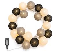 Ciskotu Luces de Bola de Algodón, 20 Cadena de Luces de Algodón LED Decoración Romántica para Bodas Fiestas Jardines Navidad
