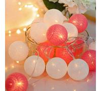 Ciskotu Luces de Bola de Algodón, 20 Cadena de Luces de Algodón LED Decoración Romántica para Bodas Fiestas Jardines Navidad