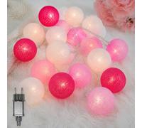 Ciskotu Luces de Bola de Algodón, 20 Cadena de Luces de Algodón LED Decoración Romántica para Bodas Fiestas Jardines Navidad
