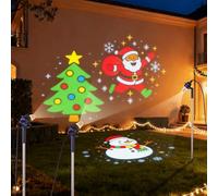 Ciskotu Proyector de Navidad exterior, muñeco de nieve, Papá Noel, proyector de árbol de Navidad, resistente al agua, iluminación exterior para jardín, ventana, pared, patio, fiesta, decoración de
