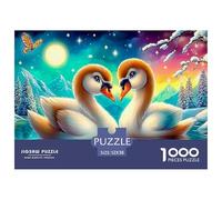 Cisne bajo la Lunas 1000 Puzzles Adults Puzzle Adults Puzzle Gifts Birthday Unique Gifts Challenging & Brainteasing 52x38cm/1000pcs