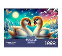 Cisne bajo la Lunas Juego Multicolor para La Familia Un Puzzle para Todas Las Edades Navidad: Mujeres, Hombres, Adultos Y Niños A Partir De 14 Años 70x50cm/1000pcs