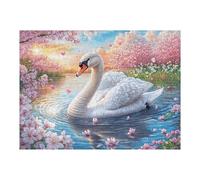 Cisne Blanco a la Orilla del Lago Puzzle 500 Piezas Desafío Impossible Extremo Rompecabezas para Adultos Aliviar Estrés Decoración Hogar 3D Maquetas Construir 500 PCS
