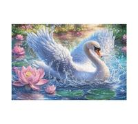 Cisne Blanco en el Estanque de Loto Puzzle 1000 Piezas Cartón con Papel Toda La Familia Tiempo Libre En Casa Más Vendido Regalo Original 1000 PCS