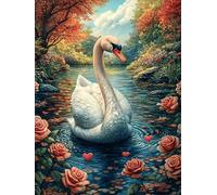 Cisne blanco en el estanque de loto Rompecabezas 1000 Piezas Cartón Grueso Para Adultos Cuento de hadas tierno de acompañamiento Desconectar Rutina Ejercicio Mental Relajante Decoración Dormitorio Reg