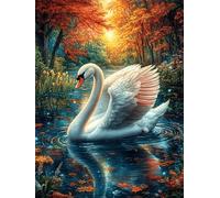Cisne blanco en el estanque de loto Rompecabezas 1000 Piezas Cartón Para Niños Mayores 14 Años Cuento de hadas tierno de acompañamiento Entretenimiento Casa Terapia Relajación Ocio Doméstico Detalle Ú