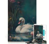 Cisne Blanco en Estanque Rompecabezas de 1000 Piezas Juguete Creativo para desarrollar la Habilidad Cierre Seguro sin Piezas Sueltas Actividad para Fortalecer los Lazos Familiares (38x26cm)