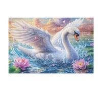 Cisne Blanco en los Nenúfares Rompecabezas 1000 Piezas Cartón Resistente para Mayores Desarrollo Lógica Entretenimiento Toda La Familia Decoración Salón Reyes Magos 1000 PCS