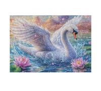 Cisne Blanco en los Nenúfares Rompecabezas 300 Piezas Cartón Grueso para Coleccionistas Eventos Team Building Ocio En Casa Regalo Fin De Año Mejor Valorado 300 PCS