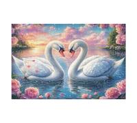 Cisne Blanco Entre los Cerezos en Flor Rompecabezas 1000 Piezas Cartón para Expertos Mejora Atención Diversión Grupal Decoración Artística Regalo Navideño Original 1000 PCS