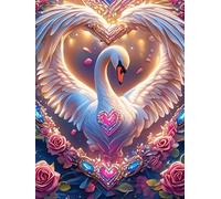 Cisne con alas de ángel and A Heart Halo Puzzle 1000 Piezas Estera Portátil 3D Animal Salvaje Mascota Cute Rompecabezas Familiar para Hombres Y Mujeres Aliviar Estrés Decoración Hogar 1000 PCS