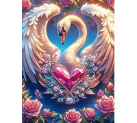 Cisne con alas de ángel and Heart Puzzles 1000 Piezas Obra De Arte 3D Familiar Planta Silvestre Rompecabezas para Adultos Aliviar Estrés Decoración Hogar Moderno DIY 1000 PCS