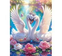 Cisne con alas de ángel en jardín floreciente Puzzle 500 Piezas Educativo Impresión HD Animal salvaje mascota Cute Juego De Rompecabezas Para Familia Entretenimiento Inteligente Construir Maquetas 500