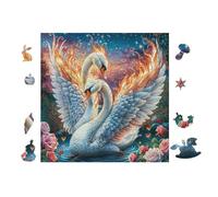 Cisne con alas llameantes Rompecabezas 100 Piezas Cartón Grueso para Parejas Desarrollo Habilidades Pieza Decorativa Casa Pack Completo Regalo Cumpleaños 28x28cm